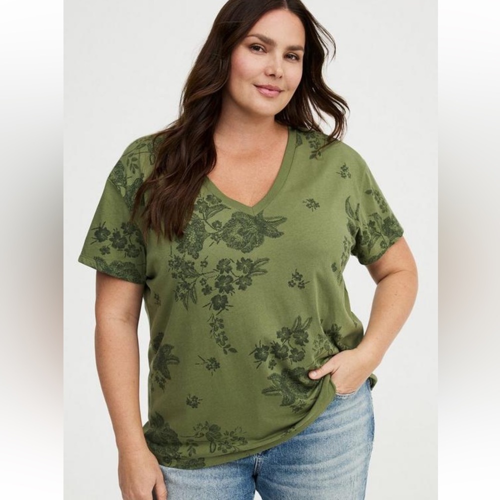 Torrid Heritage Jersey Relaxed V-Neck Tee
 (2 Sizes Available) NWT